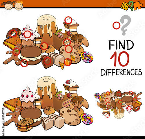 finding differences game cartoon