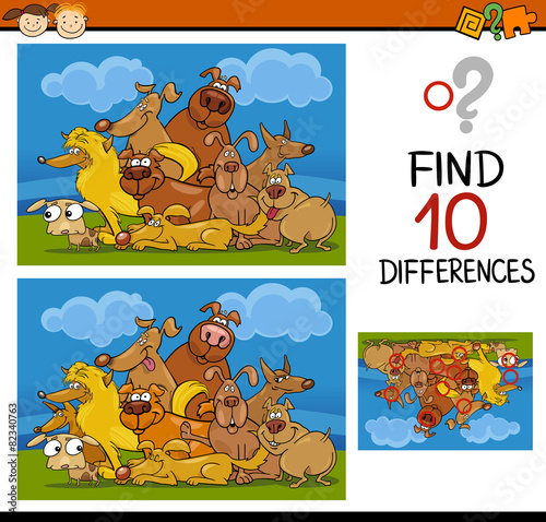 finding differences game cartoon