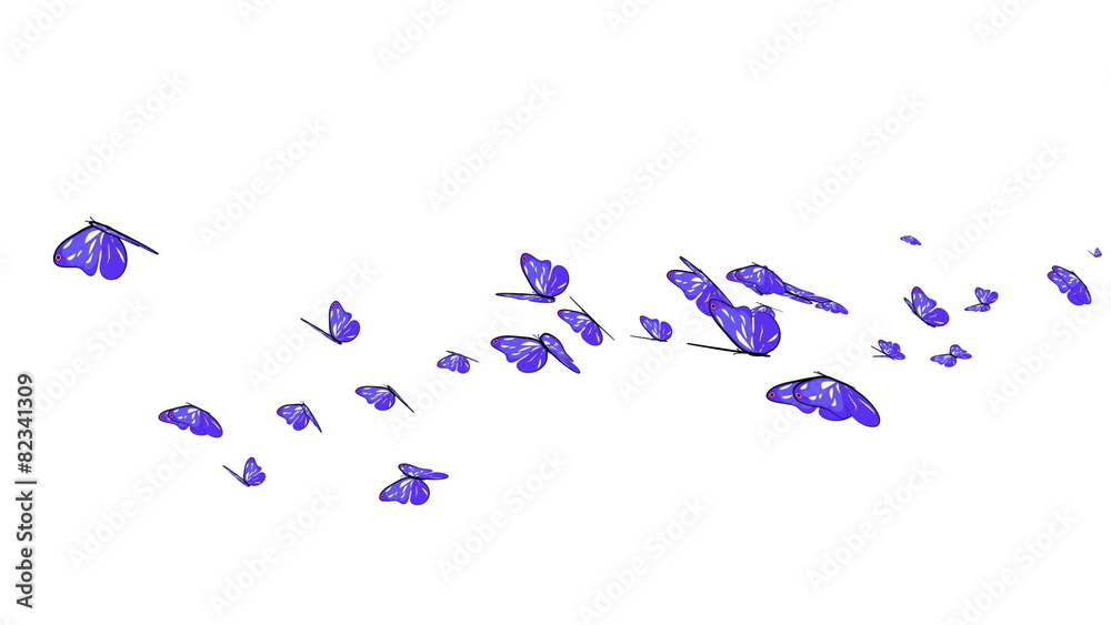 flock of beautiful butterflies flying