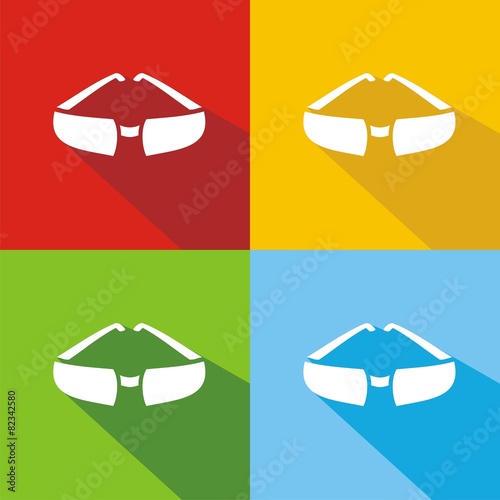 Iconos gafas de sol colores sombra