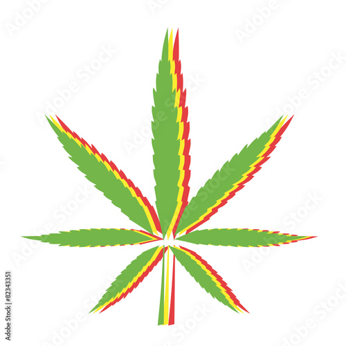 Rasta Flag with Marijuana  Leaf