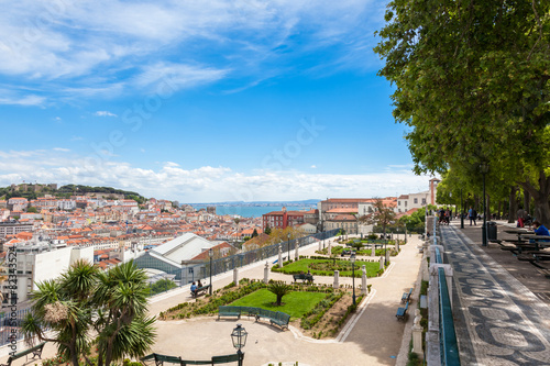 Lisbon rooftop from Sao Pedro de Alcantara viewpoint - Miradouro