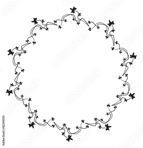 Round silhouette frame with ivy