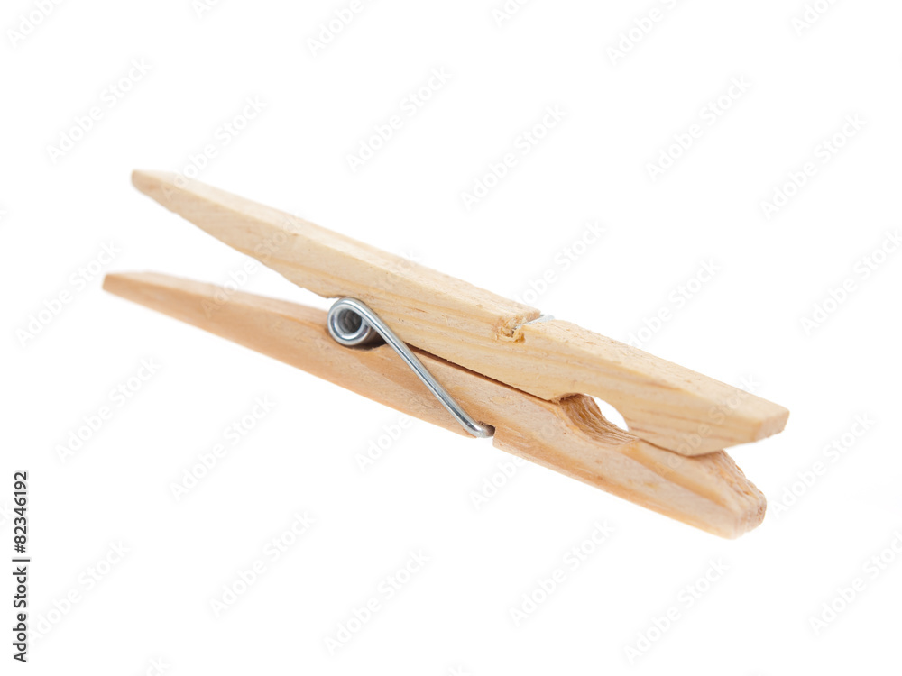 Wooden clothe-spin isolated on white background Wooden clothe-spin isolated on white background