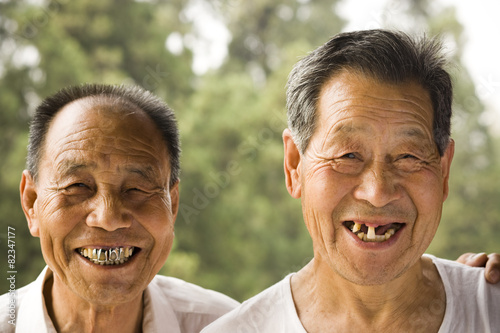 Portrait of two senior men photo