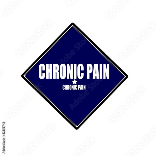 Chronic Pain white stamp text on blue black background