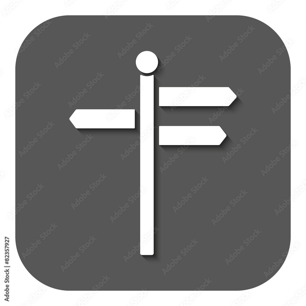 The signpost icon. Pointer symbol. Flat The signpost icon. Pointer symbol. Flat