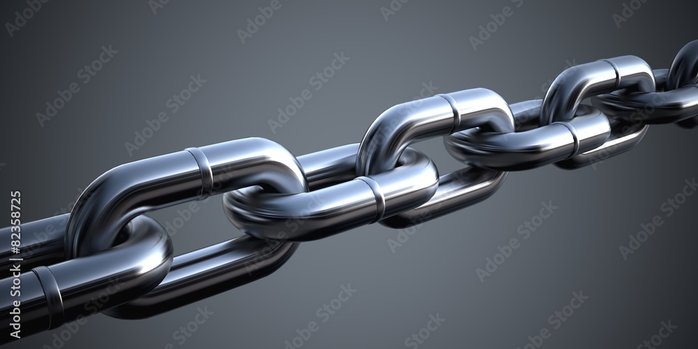 Obraz premium Chain. 3D. Powerful Chain Links