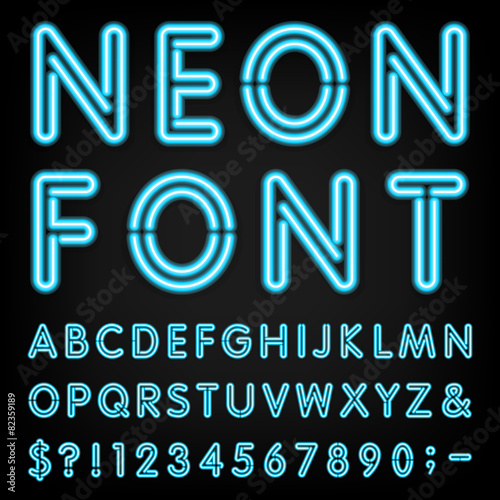 Neon Light Vector Alphabet