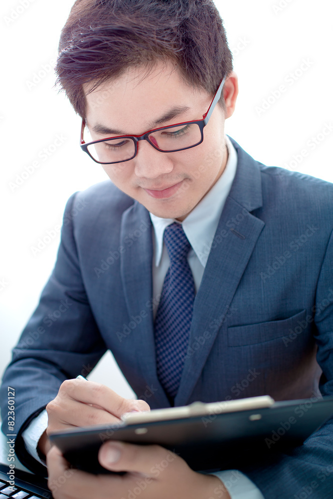 Businessman analyzing investment charts. Accounting Businessman analyzing investment charts. Accounting