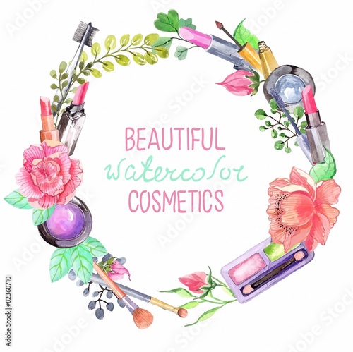 Watercolor cosmetics set
