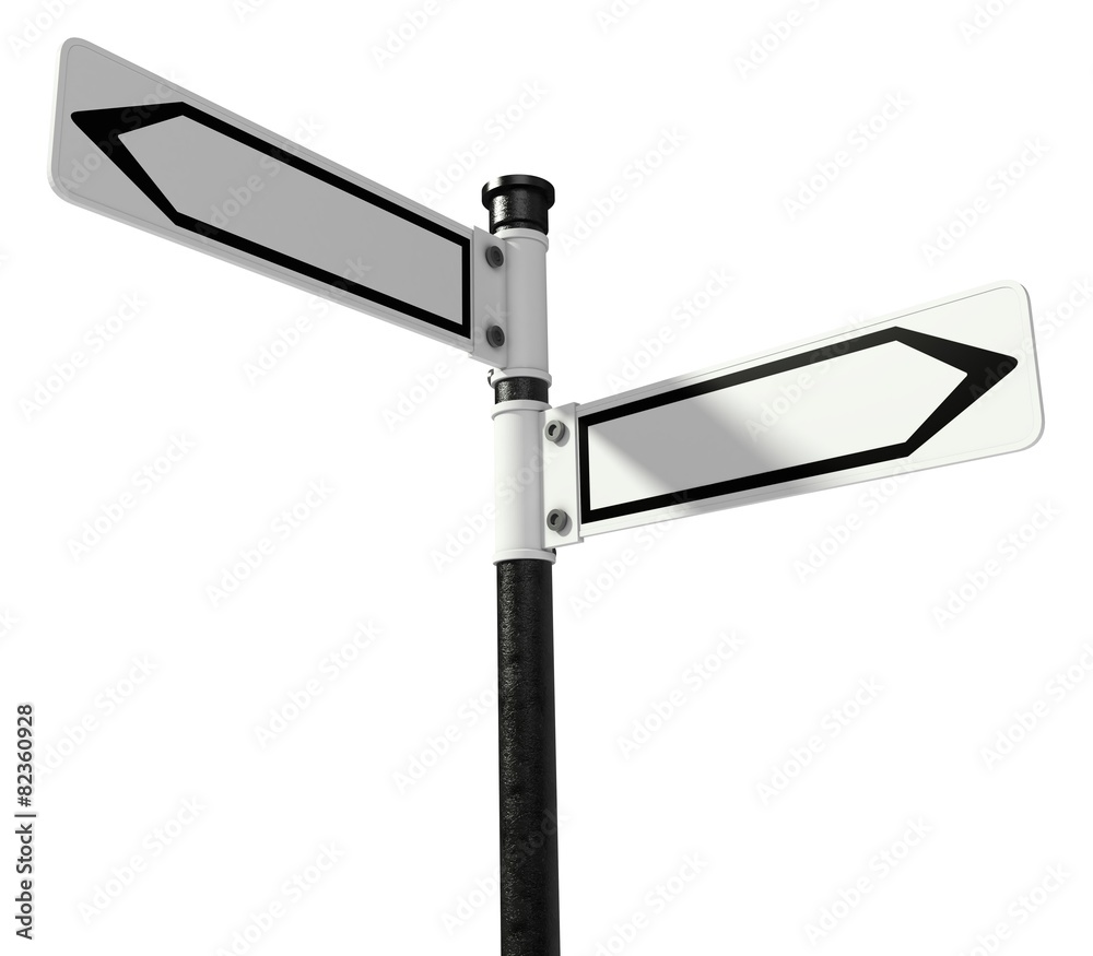 Obraz premium Road Sign. 3D. Blank signpost