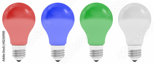 Light bulbs colored