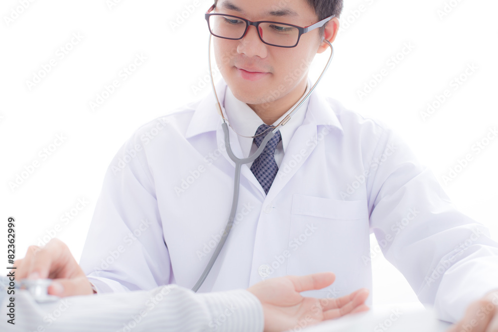 bright picture of male doctor with patient bright picture of male doctor with patient