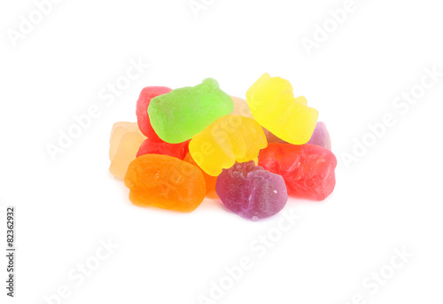 Jelly Gummy Bears Isolated On White