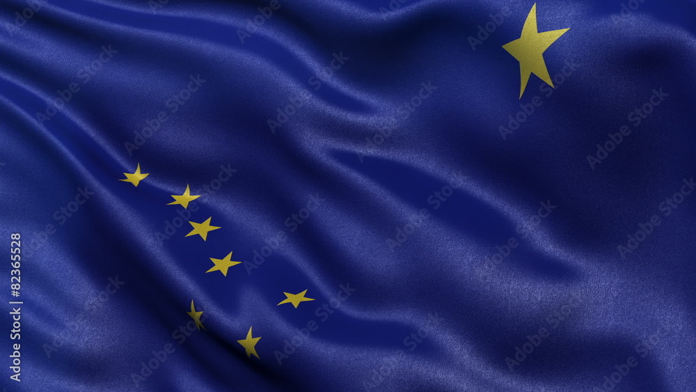 US state flag of Alaska waving in the wind - seamless loop US state flag of Alaska waving in the wind - seamless loop