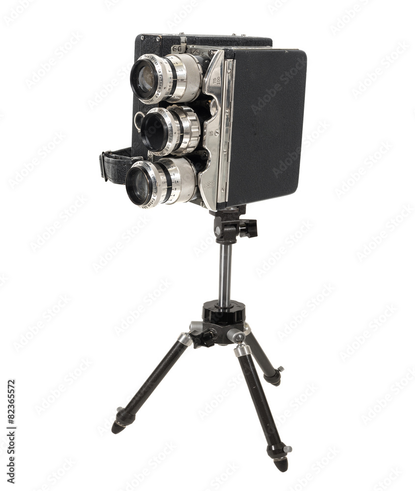 Fototapeta premium alte antike filmkamera m. stativ