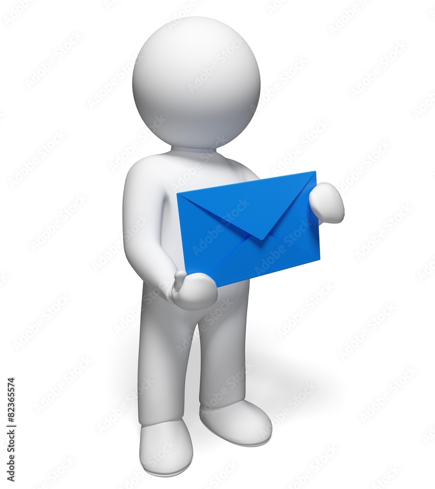 E-Mail. 3D. Human with envelope E-Mail. 3D. Human with envelope