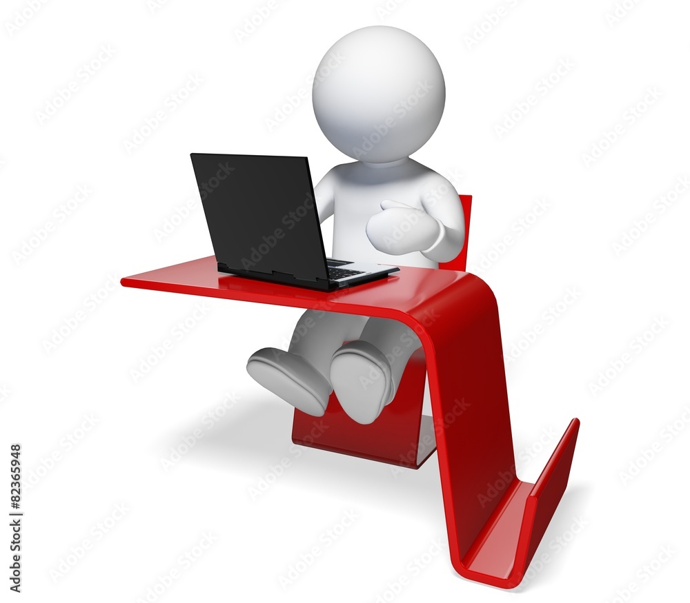 Three-dimensional Shape. 3D. Modern desk with laptop Three-dimensional Shape. 3D. Modern desk with laptop