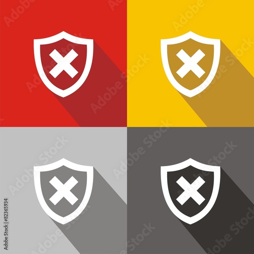 Iconos escudo error colores sombra