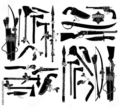 set of ancient weapons