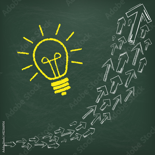 Blackboard Arrows Growth Idea