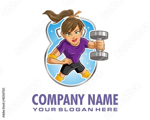 girl fitness character image vector