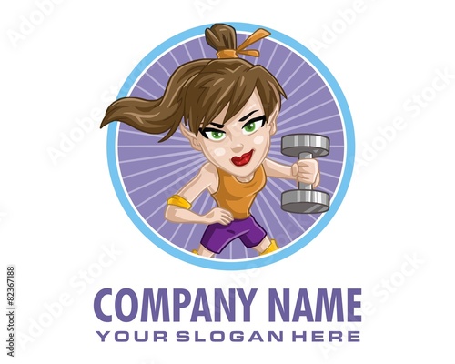 girl fitness character image vector