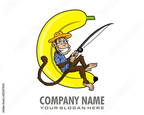 monkey banana image vector