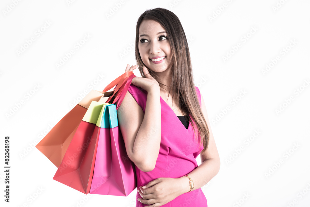 Shopping woman holding shopping bags