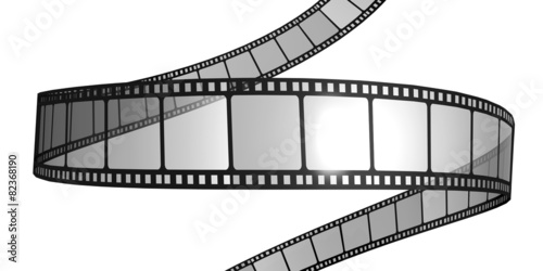 Movie. 3D. 3d filmstrip on white