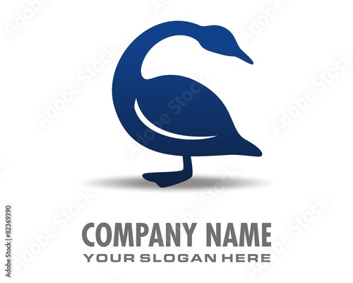 goose swan logo image vector