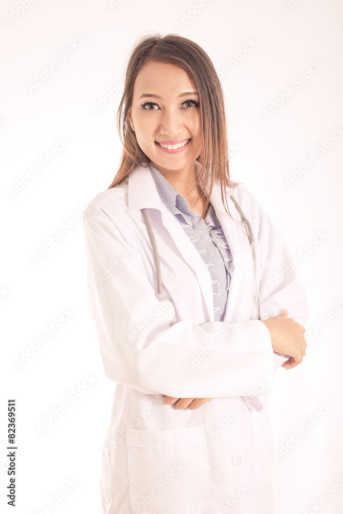 Smiling medical doctor woman with stethoscope Smiling medical doctor woman with stethoscope