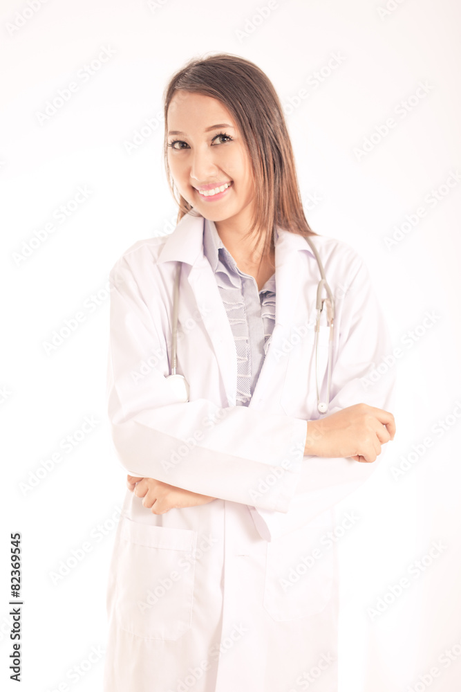 Smiling medical doctor woman with stethoscope Smiling medical doctor woman with stethoscope