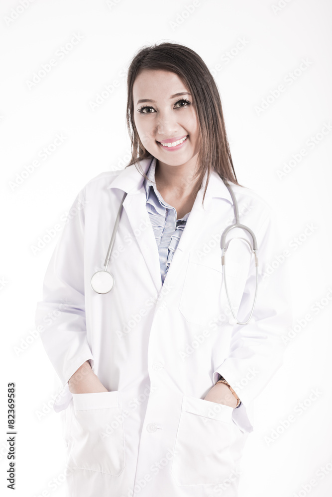 Smiling medical doctor woman with stethoscope Smiling medical doctor woman with stethoscope