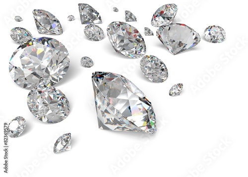 Diamond. 3D. Diamonds photo