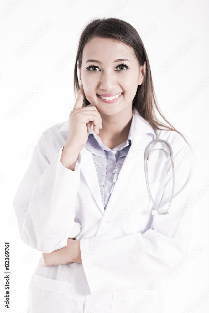 Smiling medical doctor woman with stethoscope Smiling medical doctor woman with stethoscope