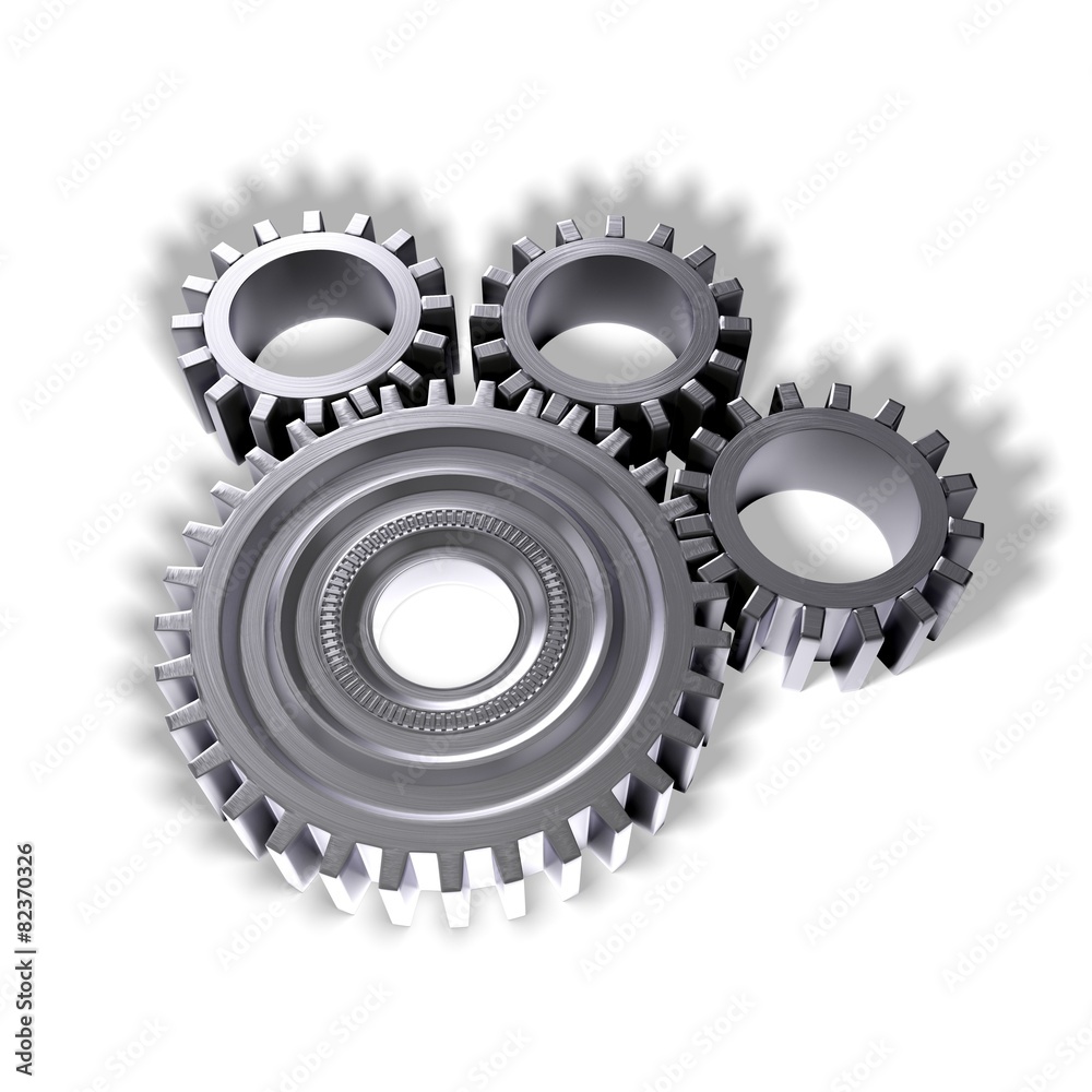 Gear. 3D. Close-up of Machine Gears Gear. 3D. Close-up of Machine Gears