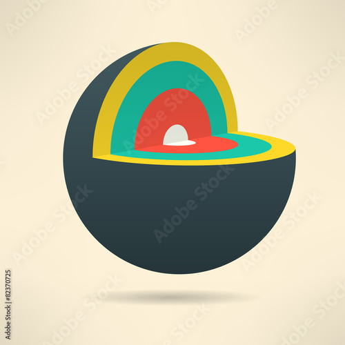 Sphere section in colorful design. Circle layers infographics