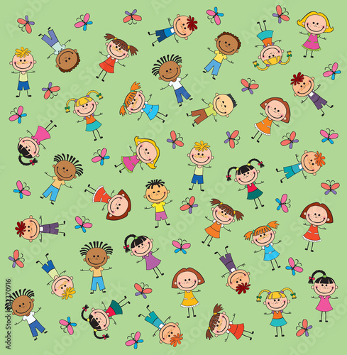 Green vector background for children