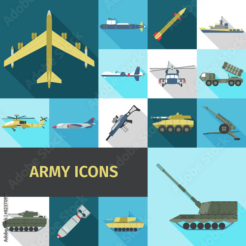Army Icons Flat