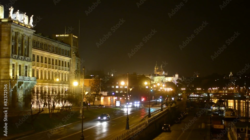 night city - urban street with cars - buildings night city - urban street with cars - buildings