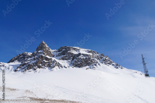 Beautiful view of snow mountain at Julier pass , Switzerland