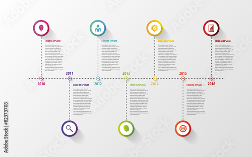 Timeline infographic elements. Vector with icons