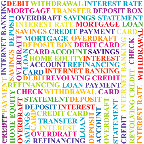Colorful background with bank terms