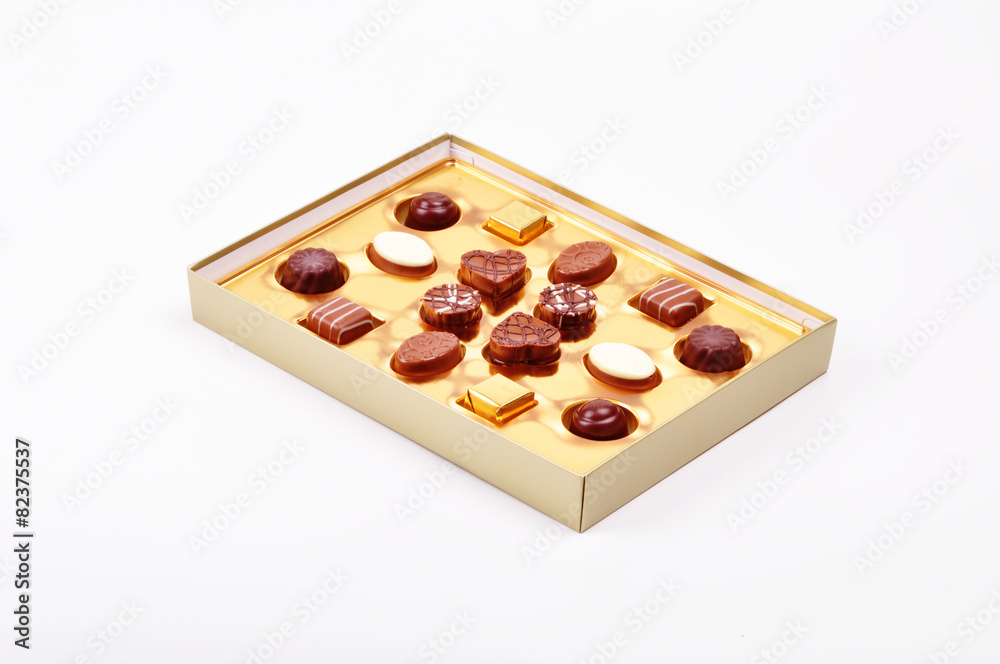 A Box of Chocolates on White Background A Box of Chocolates on White Background