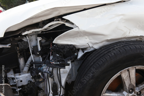 Car crash image with damage to front left side © STOCKSTUDIO