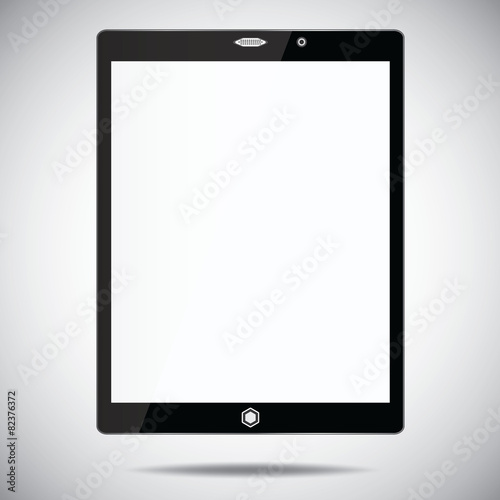 tablet computer with blank screen isolated on white background