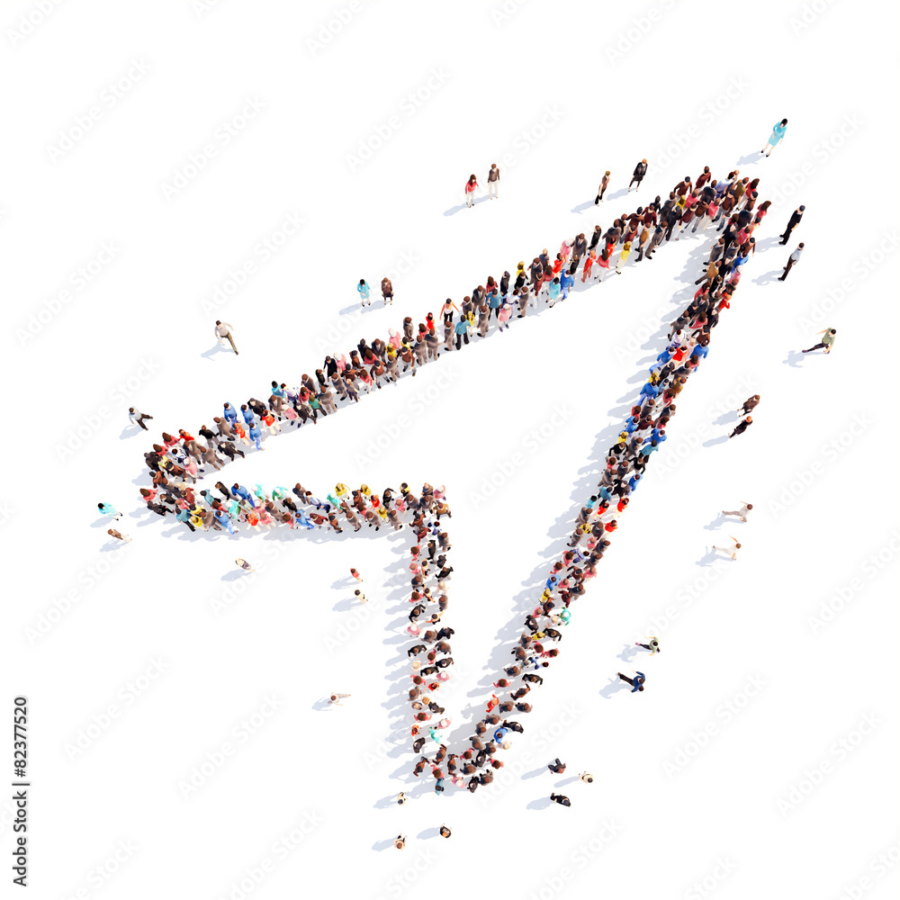 People in the form of arrows. People in the form of arrows.