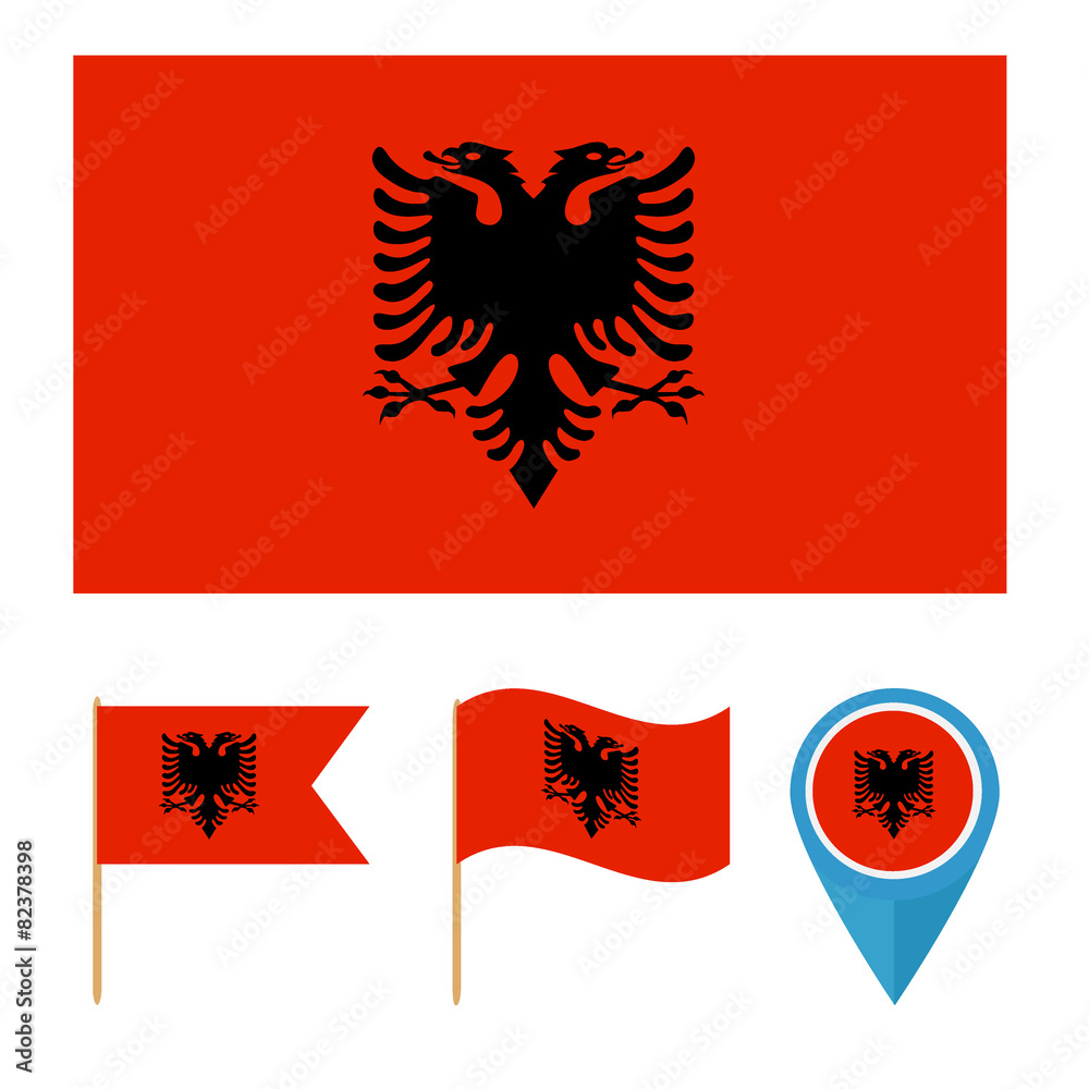 Albania, icons for design with reference to a particular country Albania, icons for design with reference to a particular country